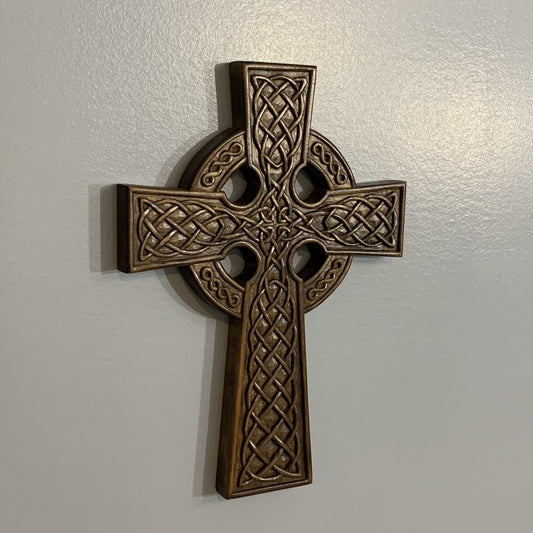 Hand-Carved Wooden Celtic Cross