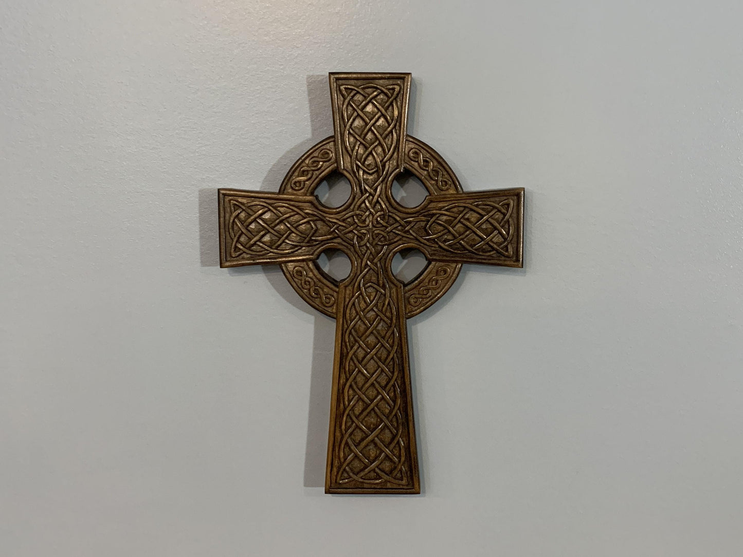 Hand-Carved Wooden Celtic Cross
