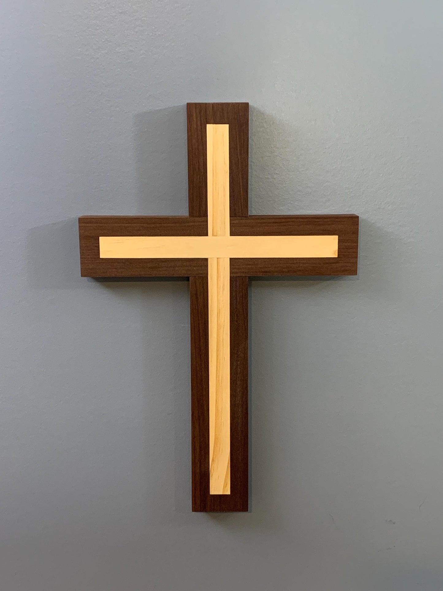 Walnut Inlayed Wall Cross